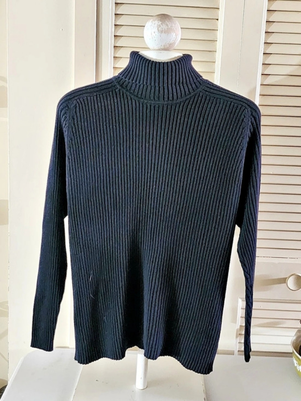 Venezia Jeans Ribbed Turtleneck Sweater Black Size 18/20